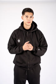 ZIPPER HOODIE SIGNATURE Negro