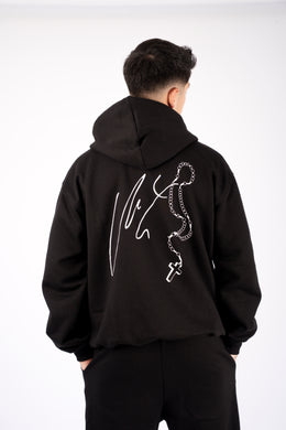ZIPPER HOODIE SIGNATURE Negro