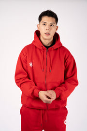 ZIPPER HOODIE SIGNATURE Rojo