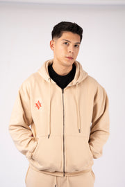 ZIPPER HOODIE ROSARIO Beige