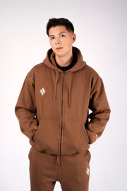 ZIPPER HOODIE ROSARIO Café