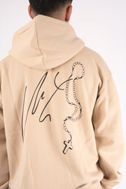 ZIPPER HOODIE SIGNATURE Beige