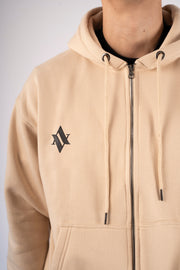 ZIPPER HOODIE SIGNATURE Beige