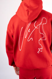 ZIPPER HOODIE SIGNATURE Rojo