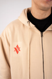 ZIPPER HOODIE ROSARIO Beige