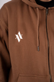 ZIPPER HOODIE ROSARIO Café